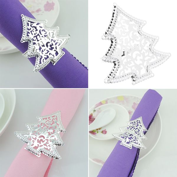 

1pc christmas tree napkin ring silver serviette buckle holder wedding dinner