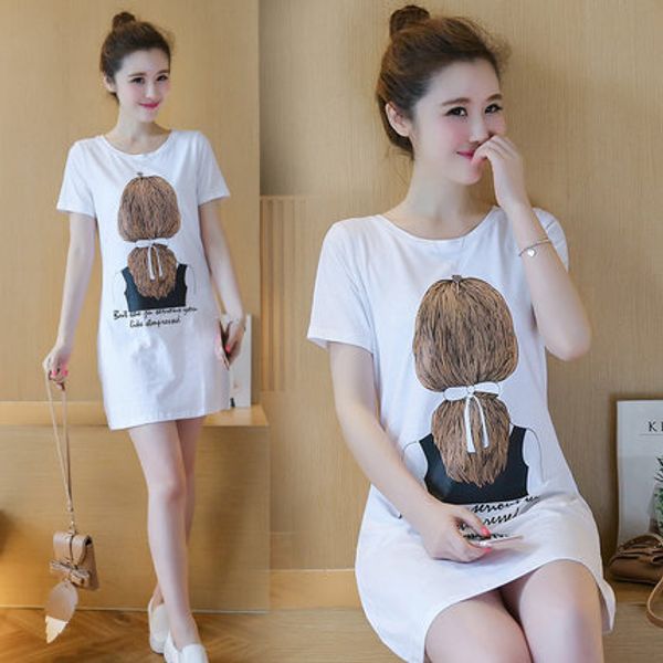 

women's wear, short sleeves, loose t-shirts, clothes and summer, White