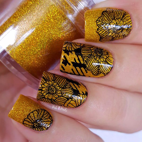 

1 box holographic gold nail glitter holo glitter powder dust manicure nail art decoration for uv gel polish, Silver;gold