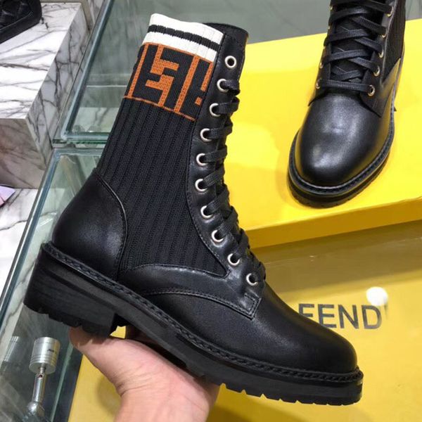 

Winter women waterproof outdoor boots designer brand genuine leather warm Knitted socks casual Martin boots hiking sports shoes size8.5