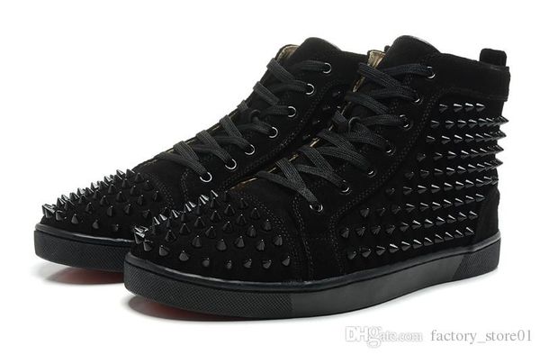 

Redbottom neaker for men luxury black uede with pike fa hion ca ual men women hoe 2018 de igner lei ure trainer footwear