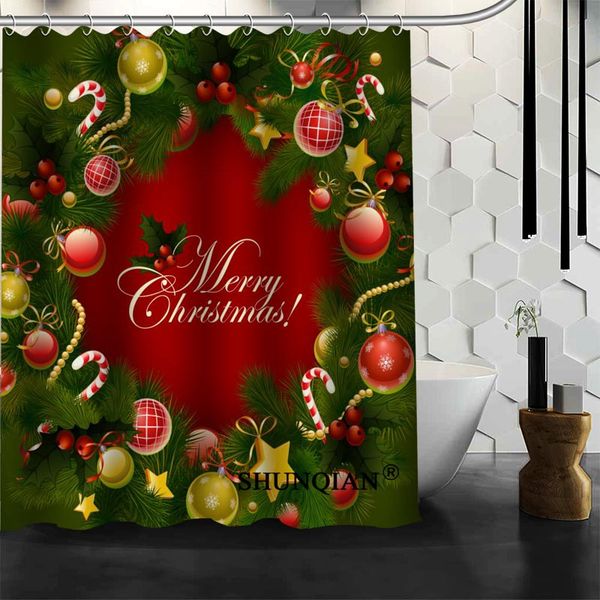 

merry christmas shower curtain new product personalized custom fabric bath curtain