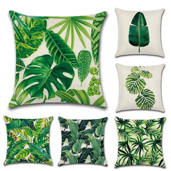 

rainforest leaves africa tropical plants linen pillow case comfortable chair sofa cushion cover household pillowcase t3i0033