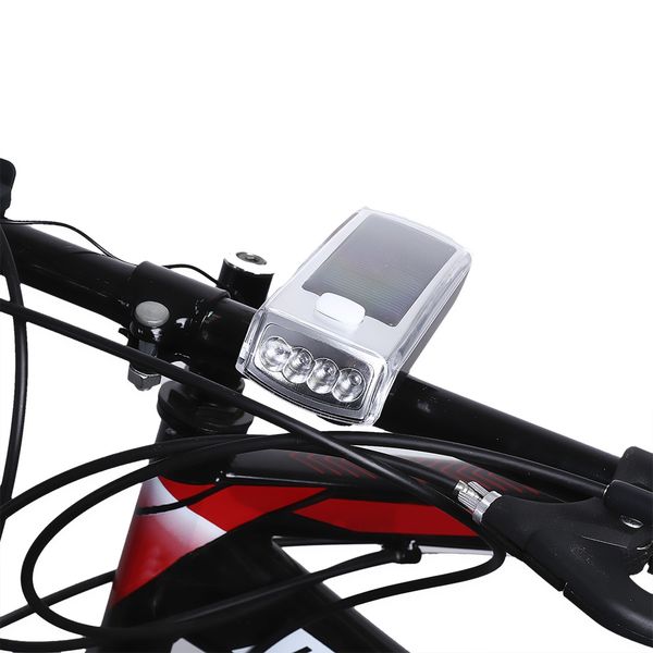 

bike usb rechargeable solar cycling 4 leds front light bicycle handlebar lamp with horn built-in lithium-ion battery