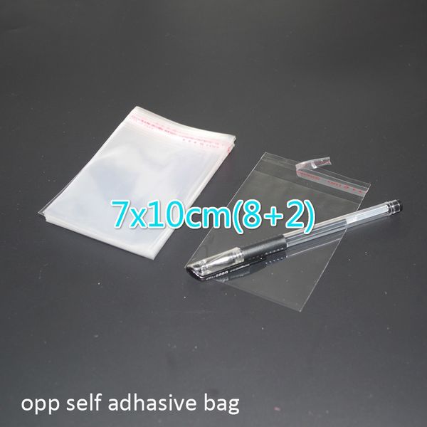 

500pcs/lot clear resealable bopp/poly/ cellophane bag 7x10cm(8+2) transparent opp gift plastic packaging bags self adhesive seal