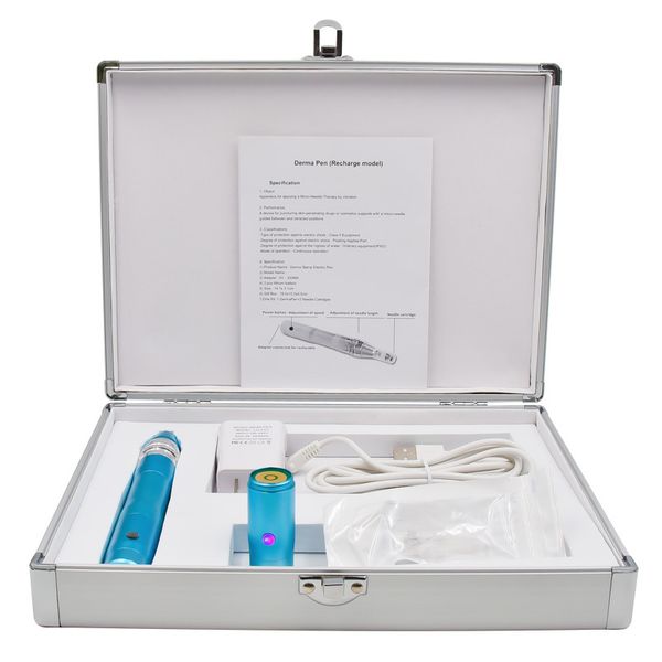 

rechargeable electric derma pen auto micro needle anti-aging + 2 cartridges 5 speed electric micro dermapen j1128