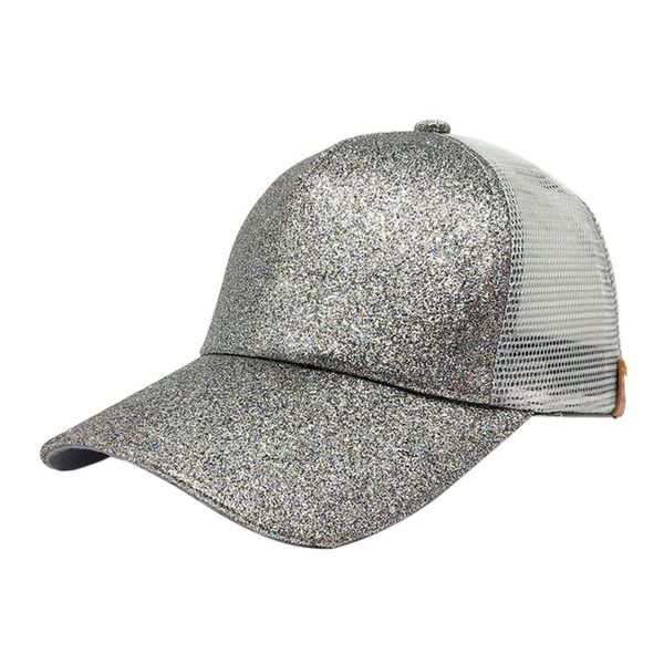 

2018 fashion women ponytail baseball cap sequins shiny messy bun snapback hat hat summer beach sun caps gorras para hombre a8, Blue;gray