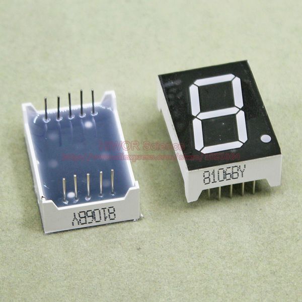 

10pcs/lot) 10 pins 8011by 0.8 inch 1 bit digit 7 segment yellow led display share common anode digital display