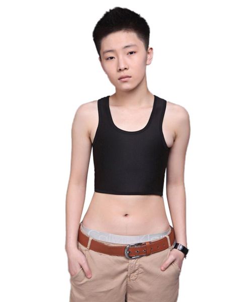 

breathable buckle short chest breast binder trans lesbian tomboy cosplay, White