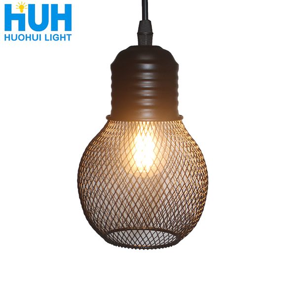 Vintage Grid Pendant Lamp E27 Base Iron Industrial Style Home Lighting Restaurant Living Room Bed Room Suspension Light Fixture Flush Ceiling Lights
