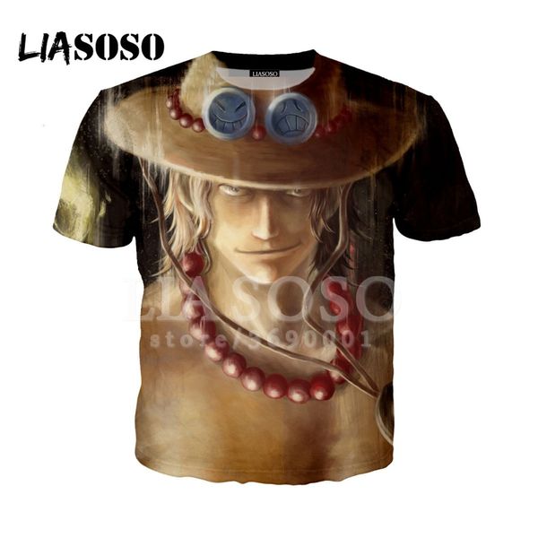 

liasoso 3d print woman men japan anime one piece monkey d. luffy roronoa zoro tshirt t-shirt hip hop pullover short sleeve x0903, White;black
