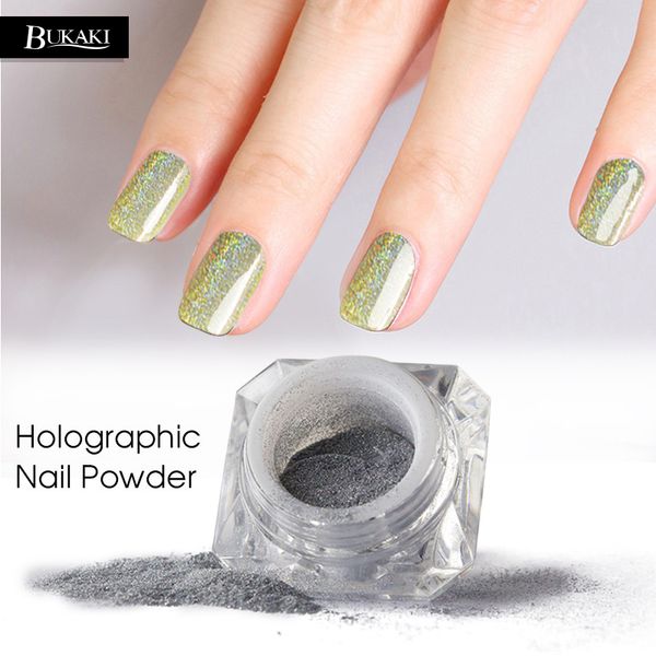 

bukaki holographic nail powder 1pcs punk nail glitter uv gel polish rainbow powder silver decorations manicure art, Silver;gold