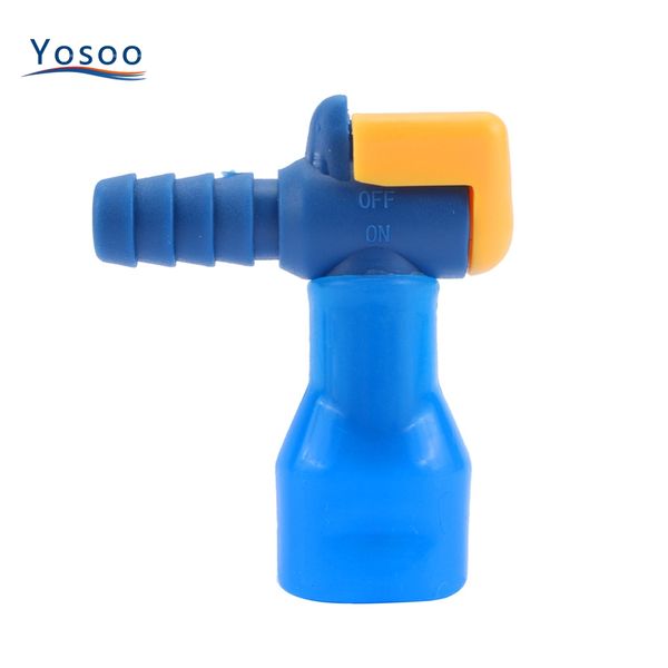 

silicone outdoor camping water bags bite valve 90 degree straight hydration pack water suction nozzle essential black/blue color