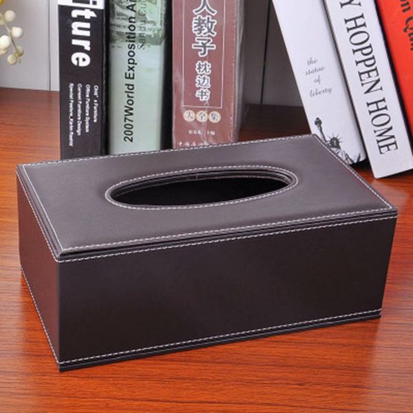 

1 pcs creative office napkin carton car tissue box leather black office desk accessories supplies