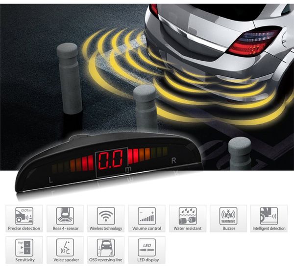 

автомобильная электроника авто led датчик парковки с 4 датчики обратного резервного парковочный радар монитор детектора системы подсветки di