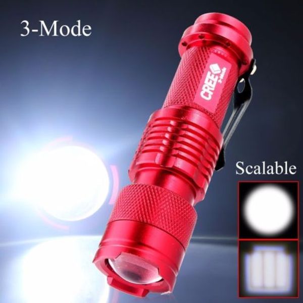 XPE Q5 LED 7W Mini torcia impermeabile Messa a fuoco regolabile Zoom tattico Lanterna Spotligh Lampada Troch Batteria AA Luce da campeggio