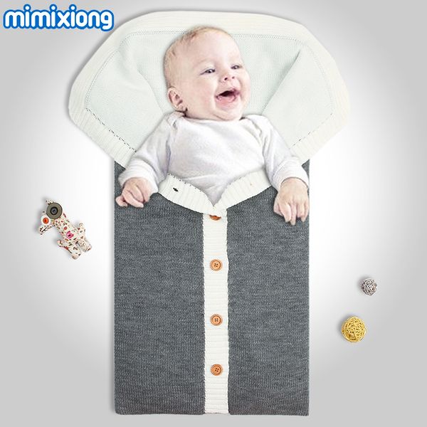 

envelope for newborns winter thermal baby boys sleeping bag swaddle wrap knit stroller blankets autumn girls