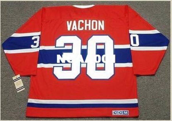 

мужчины #30 rogie vachon монреаль канадиенс 1968 ccm старинные ретро прочь хоккей джерси или обычай любое имя или номер ретро джерси, Black;red