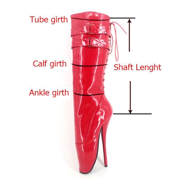 Free DHL 18cm Ultra Women ballerine con tacco alto senza punta Cinghie incrociate con fibbia sexy Fetish Red Man pole Scarpe da ballo Stivali al ginocchio