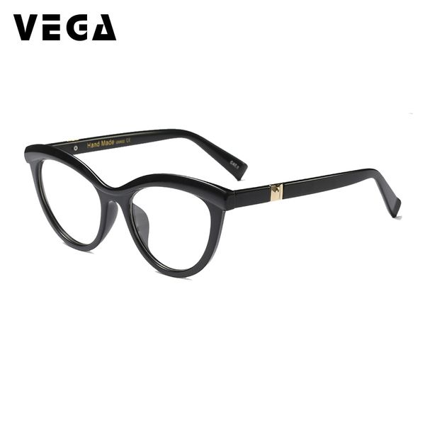 

vega new fashion cateye glasses frame ladies women eyeglasses frames women cat eye brand design clear lenses black leopard 214, Silver