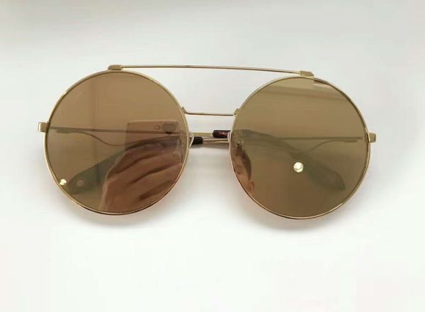 

7048 / s круглая золотая оправа sunglasse золотые зеркальные линзы 62 мм дизайнерские солнцезащитные очки sonnenbrille новые с коробкой, White;black