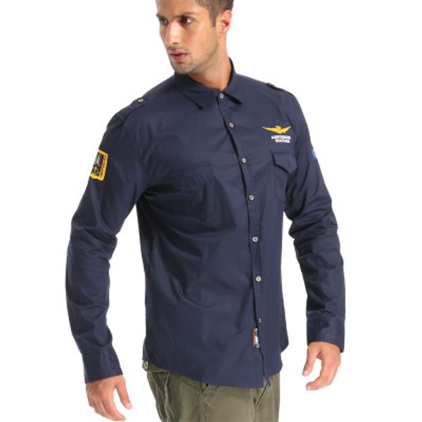 

Новые большой размер ВВС Одна рубашка мужчины Марка повседневная хлопок военные