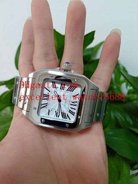 

new sell men's watches 100 xl w200737g 40 mm stainless steel case white dial automatic mechanical stainless steel mens watch watches, Slivery;brown