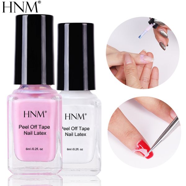 

hnm 6ml peel off tape nail latex nail polish liquid skin protective glue finger white pink protector nails easy to clean cream, Red;pink