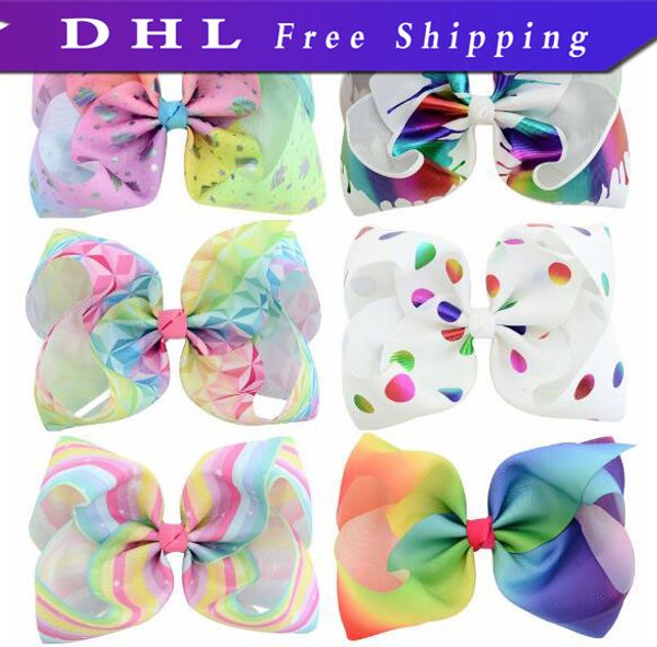 Jojo 8 Inch Large Hair Bow Hearts Paint Splatter Hair Clip Party
