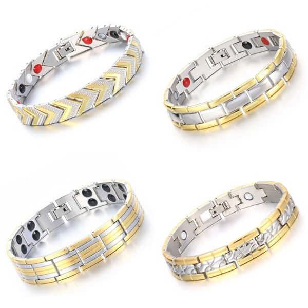 

Men's Health Energy Bracelet Bangle 18K Gold Plated Magnetic Bracelet