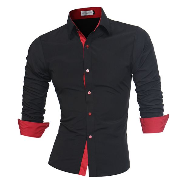 

wholesale-men shirt brand 2017 male long sleeve shirts casual slim fit black man dress shirts plus size 4xl, White;black