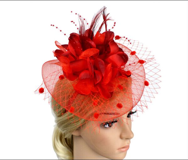 

hirigin women party headwear feather hair fascinator hair clip headband mess wedding royal races decore