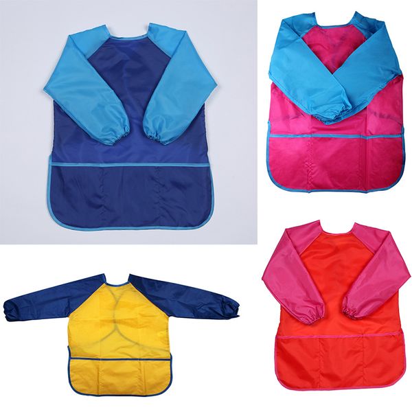 

Children apron bib clothe kid waterproof paint apron baby eating meal painting long leeve mock uitable for 5 7year wx9 774
