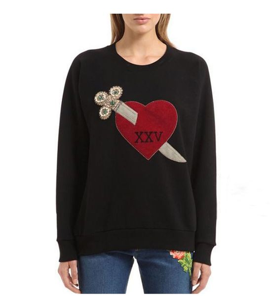 

brand designer luxury sequins women sweaers 2018 autumn winter fashion round neck rhinestone beaded embroidered knitted pullovers jumpers, White;black