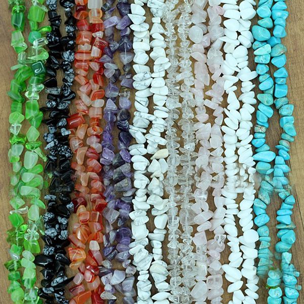 

8mm classic irregular shape loose beads large natural gravel bracelet necklace making diy bracelet necklace8179497, Black