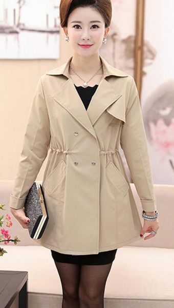 

new windbreak long sleeved fashion coat in the autumn women's clothes, Tan;black