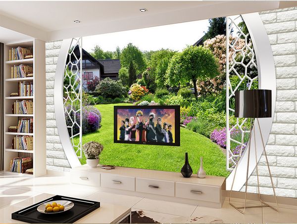

3d wallpaper custom 3d mural wallpaper beautiful scenery lawn outside the window painting for living room p wallpaper