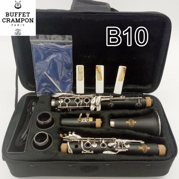 Frete Grátis BUFFET B10 Clarinete De Baquelite Estudante Modelo Bb Sintonia Clarinete 17 instrumentos de Sopro de Madeira com Bocal Caso