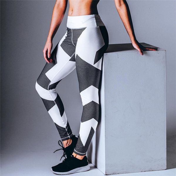 

2018 new mesh patchwork sports leggings women gym running yoga legging fitness jogging trousers sportswear yoga pants, White;red