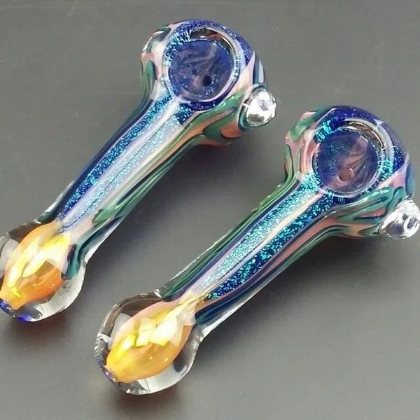 

Newest Pyrex luxury Colorful Glass Mini Smoking Pipe Handmade Beautiful Pretty Pattern Decorative Arts Innovative Design Hot Sale DHL