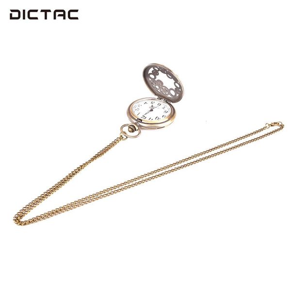 

soledi fob pocket watch necklace chain gear vintage bronze pocket watch hanging chain quartz jewelry hand winding, Slivery;golden