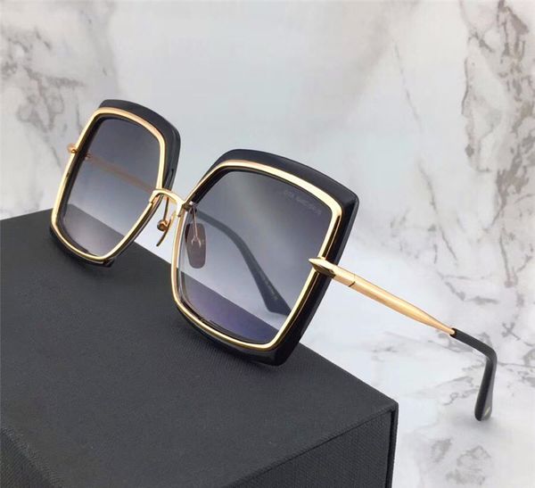 

shades sun black sunglasses grey gradient lens women sonnenbrille gold lunettes box soleil des glasses de new with square, White;black