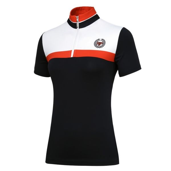 

women quick dry golf t-shirts ladies short-sleeve training polo shirt breathable exercise golf apparel sport jerseys aa60445, Black;blue