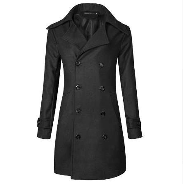 

markyi 2017 fashion double breast long trench coat men winter long sleeve sobretudo masculino mens overcoat size 3xl, Tan;black