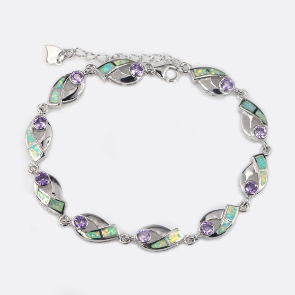 

new design green fire opal 3a zircon fish bracelet female fashion jewelry gift fashion of shipping, Black