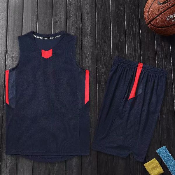 

2018 летние виды спорта uniform высокого качества без рукавов баскетбол майка и шорты два piece set высокое качество мужской баскетбол набор, Black;red