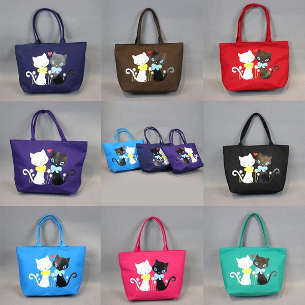 

raged sheep women reusable canvas shopping bags canvas cartoon zipper women tote grocery reusable shopping bag