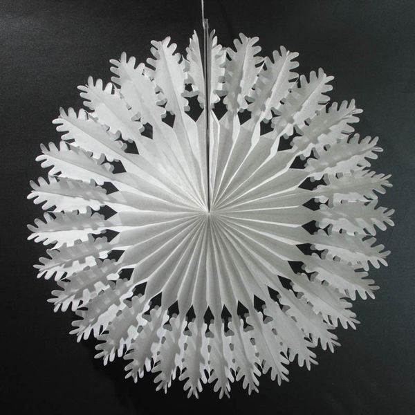Acquista Cartone 5 Pezzi 40 Cm 50 Cm Ventagli Di Carta Velina Fiocchi Di Neve Decorazioni Feste Taglio Largo Ventagli Di Carta Appesi Decorazioni