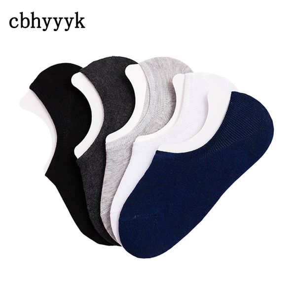 

casual non-slip no show socks men summer thin cotton socks invisible slippers male shallow mouth sock 5pairs/lot, Black