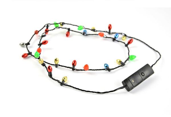 

оптовая рождественский праздник мигающие лампочки ожерелье, светодиодные ожерелья для рождественских украшений подарочные принадлежности пар